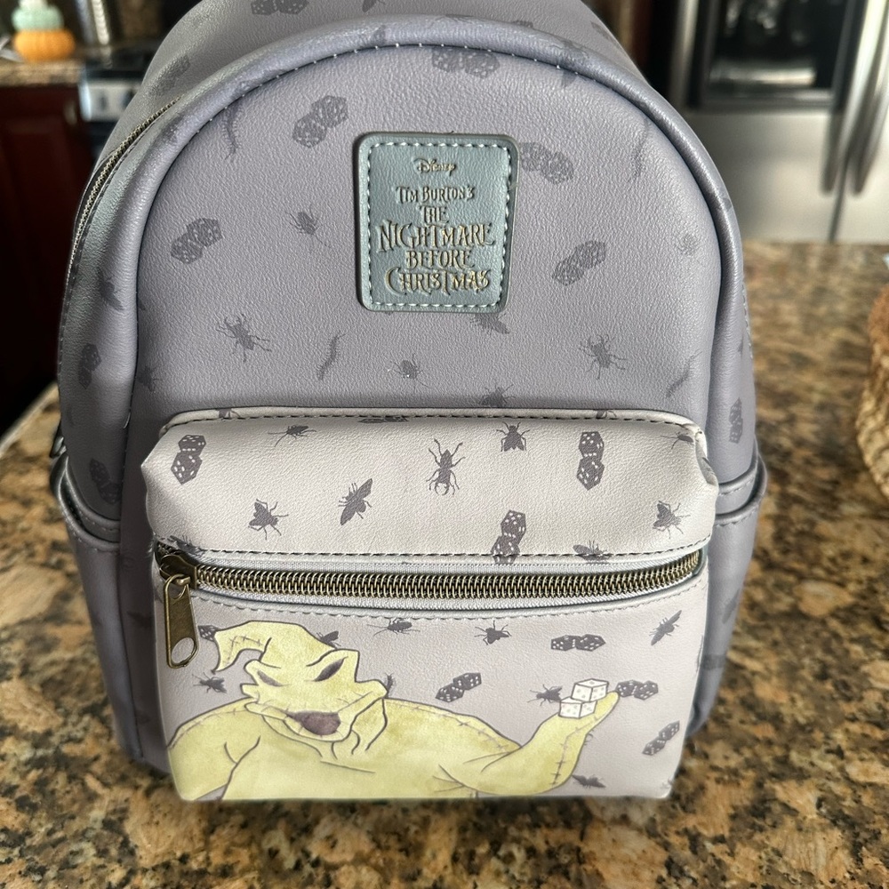 Loungefly Gray and Green Nightmare Before Christmas Mini Backpack